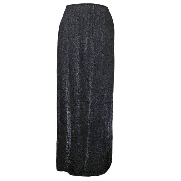 Vintage Black Metallic Maxi Skirt Size Small - Picture 2 of 5